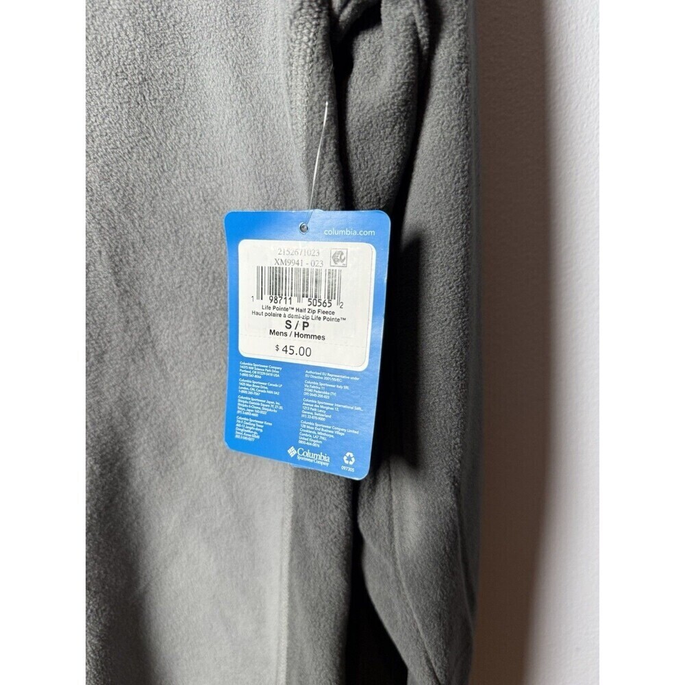 Columbia Life Point 1/4 Zip Fleece Men’s Dark GR & Gray Two Toned Size Small NEW - Picture 4 of 8